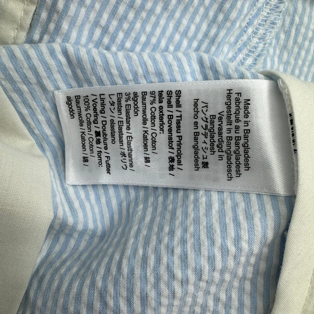 J Crew. Seersucker Shorts Mens 38 Blue Striped Casual Summer Lightweight NWT - Picture 6 of 10